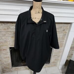 POLO Ralph‎ Lauren Golf Black Short Sleeve 1/2 Zip Jacket with White House Logo